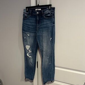 Distressed Blue Jeans
